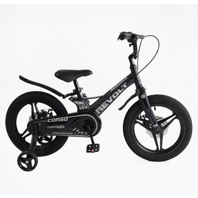 Велосипед 16" дюймів 2-х колісний Corso «REVOLT»  МАГНІЄВА РАМА, ЛИТІ ДИСКИ, ДИСКОВІ ГАЛЬМА, зібраний на 75%