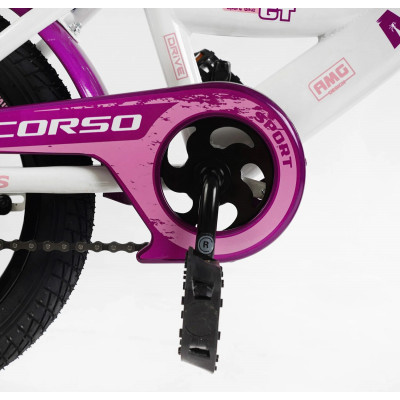 Велосипед 14" дюймів 2-х колісний CORSO MAXIS  ручне гальмо, дзвіночок, сидіння з ручкою, додаткові колеса, ЗІБРАНИЙ НА 75%, в коробці