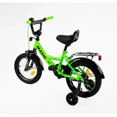 Велосипед 14" дюймів 2-х колісний CORSO MAXIS  ручне гальмо, дзвіночок, сидіння з ручкою, додаткові колеса, ЗІБРАНИЙ НА 75%, в коробці