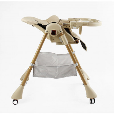 Стільчик для годування Toti, мягкий чохол PU, 4 колеса, з’ємний столик, корзинка
