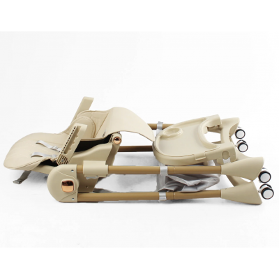 Стільчик для годування Toti, мягкий чохол PU, 4 колеса, з’ємний столик, корзинка