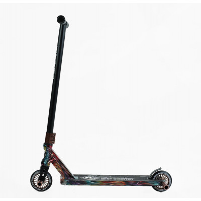 Самокат трюковий Best Scooter  HIC-система, ПЕГИ, алюмінієвий диск та дека з ПРИНТОМ, колеса PU, d = 110мм, ширина керма - 60 см