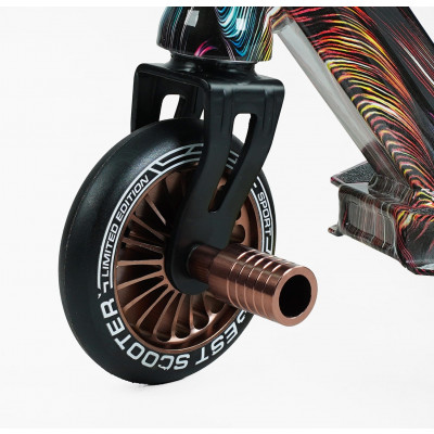 Самокат трюковий Best Scooter  HIC-система, ПЕГИ, алюмінієвий диск та дека з ПРИНТОМ, колеса PU, d = 110мм, ширина керма - 60 см
