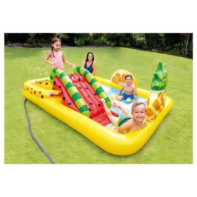 Ігровий центр INTEX "Фруктове задоволення" з гіркою і фонтанчиком, в коробці 57158 р.244*191*91см