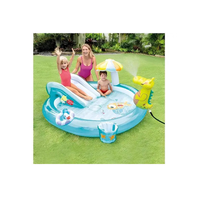 Ігровий центр INTEX "Крокодил" з гіркою, в коробці 57165 р.201*170*84см