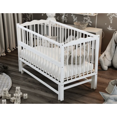 Ліжечко Веселка маятник, ящик, відкидна боковина, бук