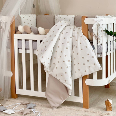 Комплект постільної білизни для новонародженого MSonya Happy night Зорепад бежевий