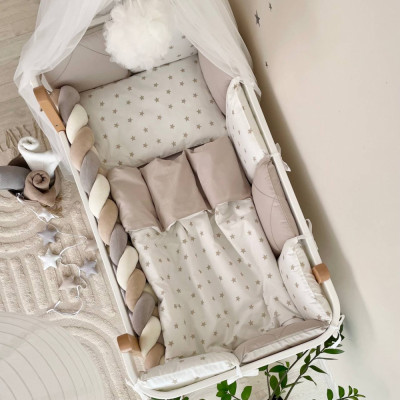 Комплект постільної білизни для новонародженого MSonya Happy night Зорепад бежевий