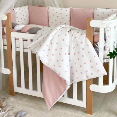 Комплект постільної білизни для новонародженого MSonya Happy night Зорепад пудра