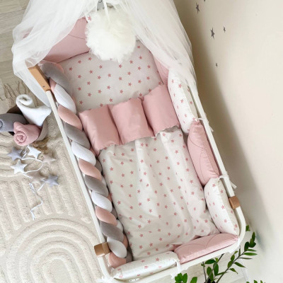 Комплект постільної білизни для новонародженого MSonya Happy night Зорепад пудра