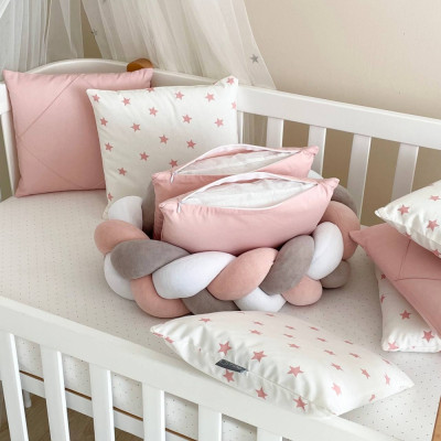 Комплект постільної білизни для новонародженого MSonya Happy night Зорепад пудра