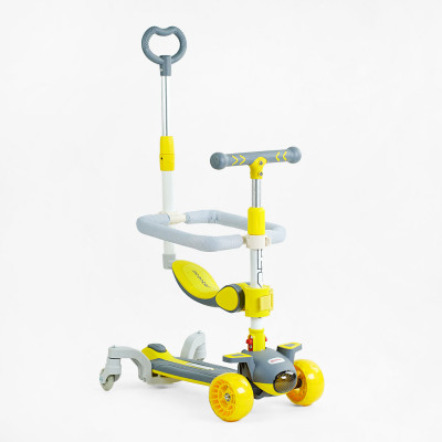 Самокат 5в1 "Skyper"колеса PU зі світлом, музика та підсвічування платформи, с ДОП. КОЛЕСАМИ, захисний бампер - J-06118