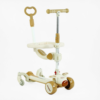 Самокат 5в1 "Skyper"колеса PU зі світлом, музика та підсвічування платформи, с ДОП. КОЛЕСАМИ, захисний бампер - j-03100