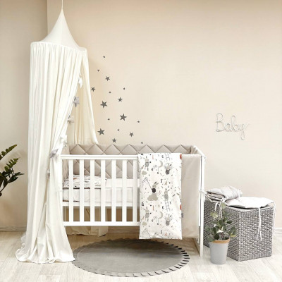 Комплект дитячої постільної білизни MSonya Baby Mix - Зайці на драбинці бежевий