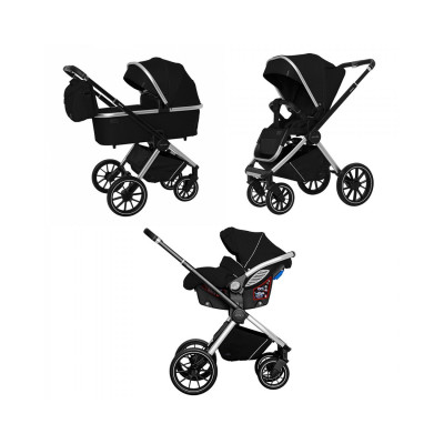Коляска 3 в 1 Carrello Optima CRL-6504 - Leather Black