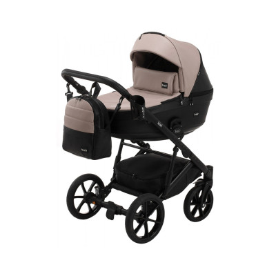 Коляска 2 в 1 Bair Kiwi - BK-18/15 капучіно - чорний шкіра 100%