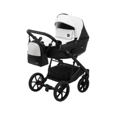Коляска 2 в 1 Bair Kiwi - BK-51/15 білий - чорний шкіра 100%
