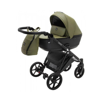 Коляска 2 в 1 Bair Tokyo - шкіра 100% 74 хакі-чорний