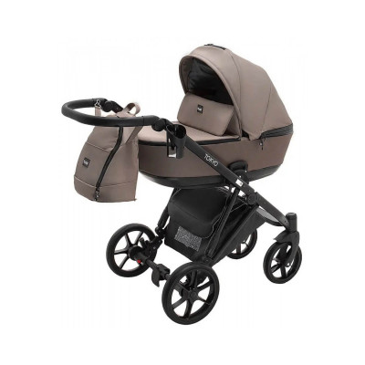 Коляска 2 в 1 Bair Tokyo - шкіра 100% 75 латте-капучіно