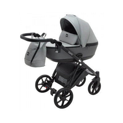 Коляска 2 в 1 Bair Tokyo - шкіра 100% 76 сірий-графіт