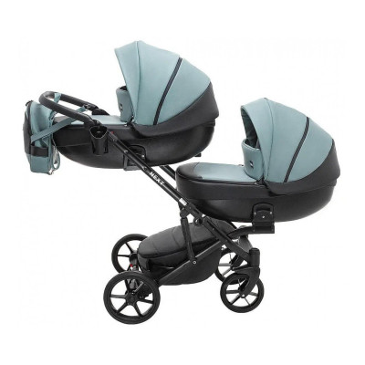Коляска для двійні Bair Next Duo - Шкіра 100% 21 нефрит