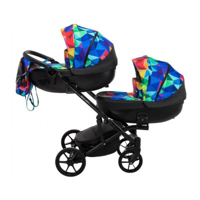 Коляска для двійні Bair Next Duo - Special 24 кольоровий (калейдоскоп)