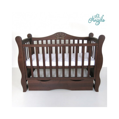 Ліжечко з ящиком Angelo Lux-10 - Темний горіх