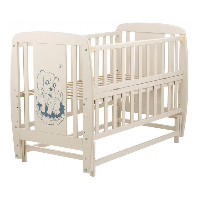 Ліжечко Собачка маятник, відкидний бік , бук - Слонова кістка