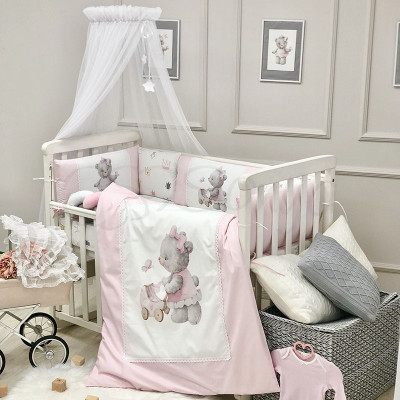 Комплект дитячої постільної білизни MSonya Kids Toys Ведмедик - Рожевий