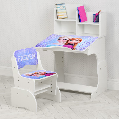Дитяча парта з надбудовою та стільцем Vivast W 2071 (UA) - Холодне серце, білий (43-5)