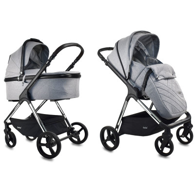 Універсальна коляска 2 в 1 IBEBE ICE - 03 GRAY / chrome frame
