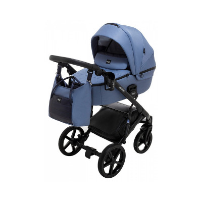 Дитяча коляска 2 в 1 Bair Marcel шкіра 100% - BM-43 синій