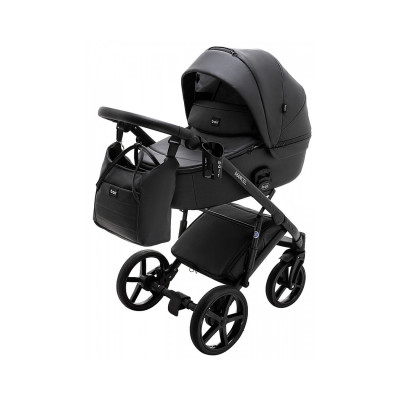 Дитяча коляска 2 в 1 Bair Marcel шкіра 100% - BM-15 чорний