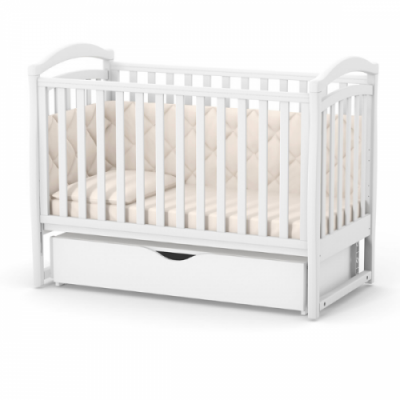 Дитяче ліжечко Верес ЛД6 (маятник з шухлядою) - Білий