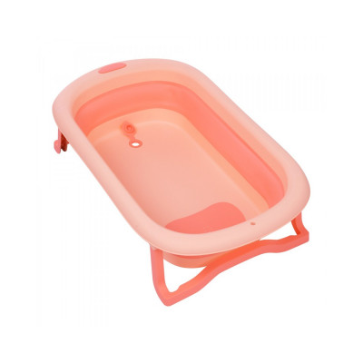 Дитяча складна ванночка для купання зі зливом - Рожевий (HA-B37-8)