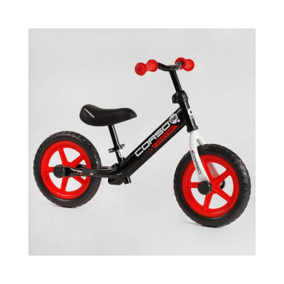 Велобіг "CORSO" J-4318 (1) сталева рама, колесо 12" EVA (ПІНА), підставка для ніжок - Чорний (J-2112)