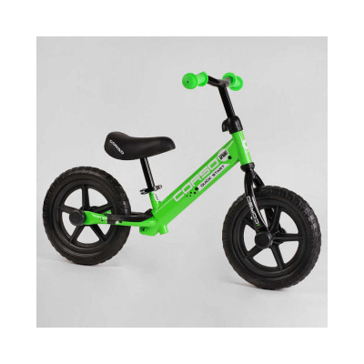 Велобіг "CORSO" J-4318 (1) сталева рама, колесо 12" EVA (ПІНА), підставка для ніжок - Зелений (J-3266)