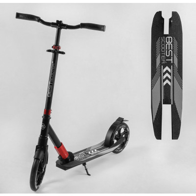 Самокат алюмінієвий "Best Scooter"  колеса PU, d переднього колеса - 230мм, d заднього колеса - 215мм, 1 амортизатор передній, в коробці - Червоний (11391)