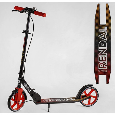 Самокат двоколісний "Skyper"  алюмінієва рама, колеса PU 200 мм, ручне гальмо - Червоний (NL-14792)