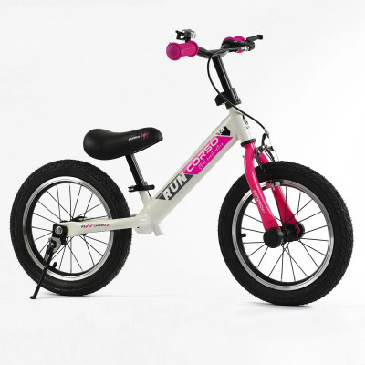 Велобіг 14" CORSO - Біло-рожевий (RJ-26366)