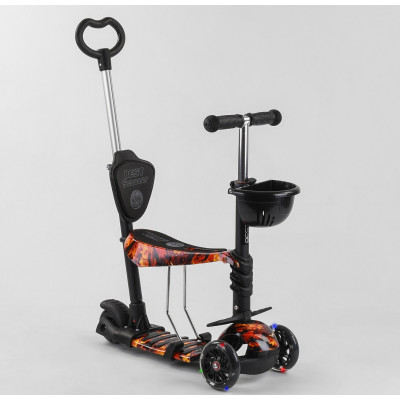 Самокат 5в1 Best Scooter, АБСТРАКЦІЯ, PU колеса, ПІДСВІЧУВАННЯ КОЛІС - 17334
