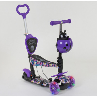 Самокат 5в1 Best Scooter, АБСТРАКЦІЯ, PU колеса, ПІДСВІЧУВАННЯ КОЛІС - 19870