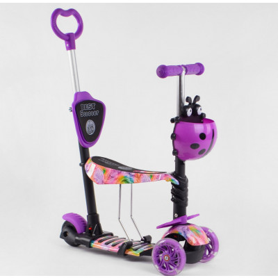 Самокат 5в1 Best Scooter, АБСТРАКЦІЯ, PU колеса, ПІДСВІЧУВАННЯ КОЛІС - 20155