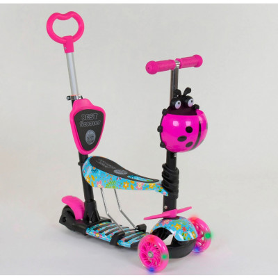 Самокат 5в1 Best Scooter, АБСТРАКЦІЯ, PU колеса, ПІДСВІЧУВАННЯ КОЛІС - 26901