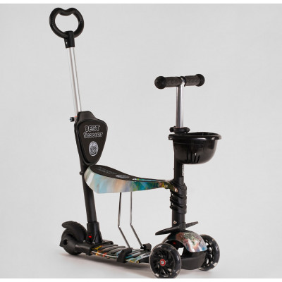 Самокат 5в1 Best Scooter, АБСТРАКЦІЯ, PU колеса, ПІДСВІЧУВАННЯ КОЛІС - 30605