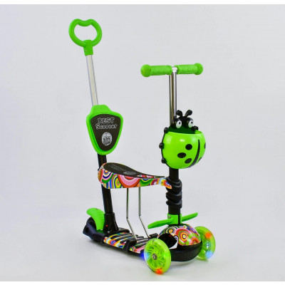 Самокат 5в1 Best Scooter, АБСТРАКЦІЯ, PU колеса, ПІДСВІЧУВАННЯ КОЛІС - 33650