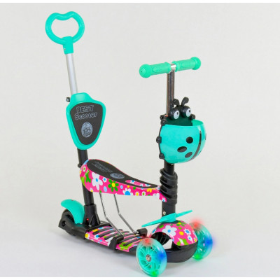 Самокат 5в1 Best Scooter, АБСТРАКЦІЯ, PU колеса, ПІДСВІЧУВАННЯ КОЛІС - 43702
