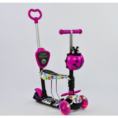 Самокат 5в1 Best Scooter, АБСТРАКЦІЯ, PU колеса, ПІДСВІЧУВАННЯ КОЛІС - 62310