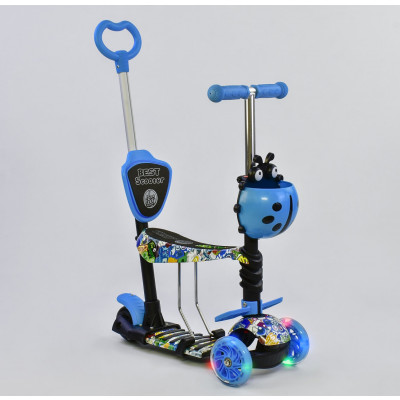 Самокат 5в1 Best Scooter, АБСТРАКЦІЯ, PU колеса, ПІДСВІЧУВАННЯ КОЛІС - 69750