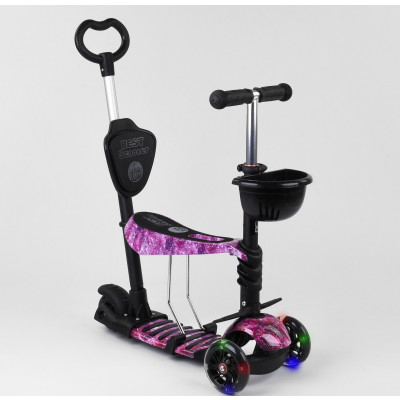 Самокат 5в1 Best Scooter, АБСТРАКЦІЯ, PU колеса, ПІДСВІЧУВАННЯ КОЛІС - 71905